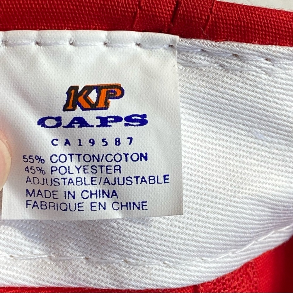 Vintage Hilti Red Hat Trucker Snapback Cap Adjustable; KP Caps; Cotton Polyester - Picture 8 of 11